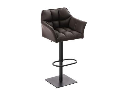 CLP Tabouret de bar Damaso en similicuir , Marron/Noir