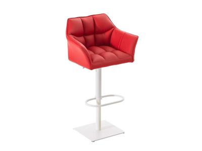 CLP Tabouret de bar Damaso en similicuir , Rouge/Blanc