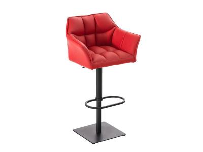 CLP Tabouret de bar Damaso en similicuir , Rouge/Noir