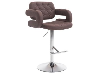 CLP Tabouret de bar Dublin Tissu avec pied en m&eacute;tal , Marron/Chrome