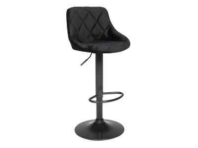 Tabouret de bar en velours noir ROBIN - Noir