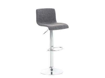 Tabouret de bar hoover assise en tissu pi&egrave;tement m&eacute;tal chrom&eacute; , gris clair