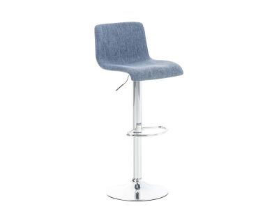CLP Tabouret de bar Hoover Assise en Tissu Pi&egrave;tement M&eacute;tal chrom&eacute; , Bleu 
