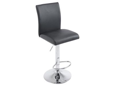 CLP Tabouret de bar K&ouml;ln en similicuir avec pied en m&eacute;tal , Noir