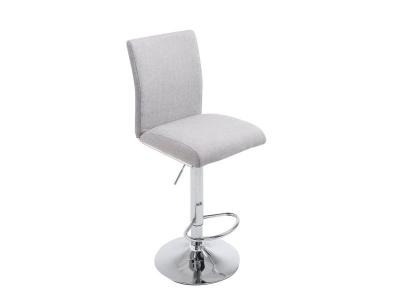 CLP Tabouret de bar K&ouml;ln tissu avec pied en m&eacute;tal , Gris clair