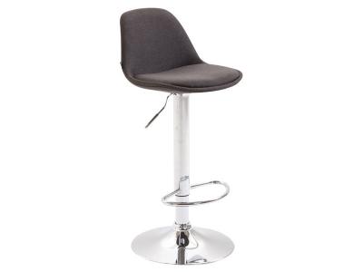 CLP Tabouret de bar Kiel en tissu , Chrome/Gris fonc&eacute;