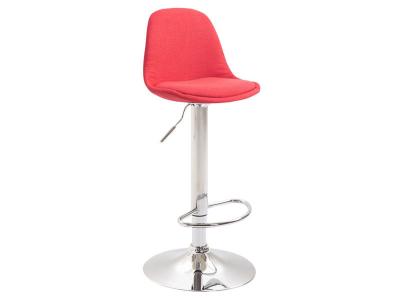 CLP Tabouret de bar Kiel en tissu , Chrome/Rouge