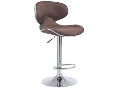 Tabouret de bar Las Vegas V2 en tissu marron Chrome