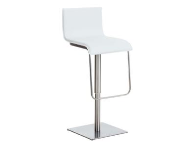 Tabouret de bar limon en similicuir , blanc /acier inoxydable