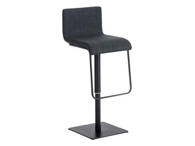 Tabouret de bar Limon en tissu avec pied en m&eacute;tal gris fonc&eacute; Noir