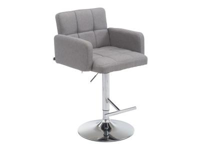 CLP - Tabouret de bar Los Angeles tissu gris M&eacute;tal chrom&eacute;
