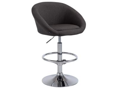 CLP Tabouret de bar Miami V2 en Tissu avec Pied en m&eacute;tal , Gris fonc&eacute;