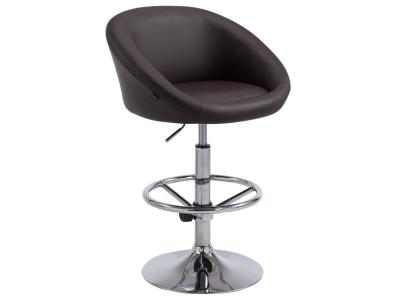 CLP Tabouret de bar Miami V2 similicuir avec pied en m&eacute;tal , Marron