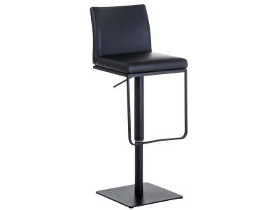 Tabouret de bar panama similicuir , noir /noir