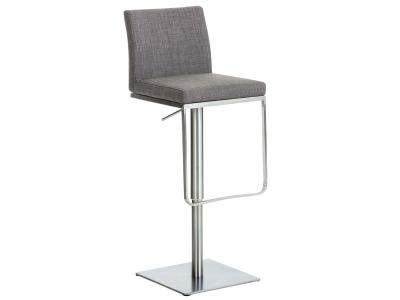 CLP Tabouret de bar Panama tissu avec pied en m&eacute;tal , Gris/Acier inoxydable