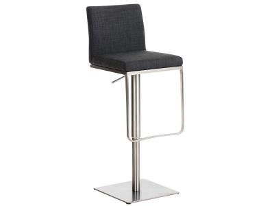 Tabouret de bar panama tissu , gris fonc&eacute;/acier inoxydable
