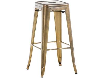 D&eacute;coshop26 - Tabouret de bar style industriel en m&eacute;tal dor&eacute; - or
