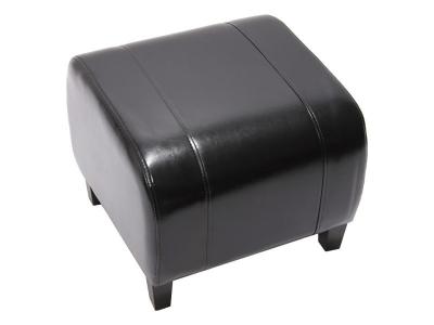 MENDLER  Tabouret Pouf Cuir EMMEN, 39x45x47cm, Noir