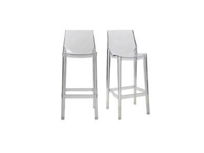 Tabouret de bar design transparent lot de 2 YLAK