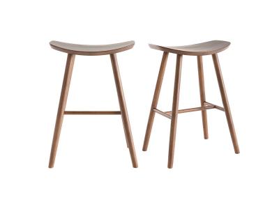Miliboo - Tabourets de bar noyer H65 cm (lot de 2) DEMORY
