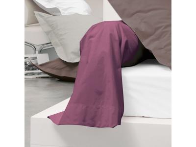 LINNEA Taie de traversin uni 100% coton ALTO 185x43 cm - Violet Raisin