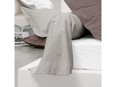 LINNEA Taie de traversin uni 100% coton ALTO 230x43 cm - Marron Chamois