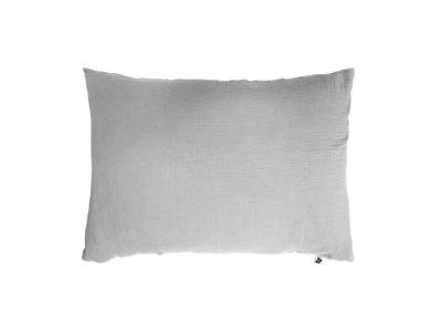 GENERIQUE Taie d'oreiller double gaze de coton gris 50x70 cm 