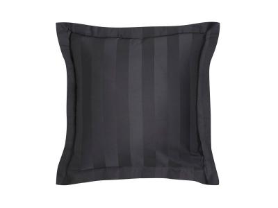 TODAY Taie d'oreiller carr&eacute; en satin de coton ""Prestige"" - Gris fusain - 63 x 63 cm