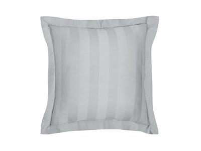 TODAY Taie d'oreiller ""Prestige"" en coton&agrave; rayures - Gris acier - 63 x 63 cm