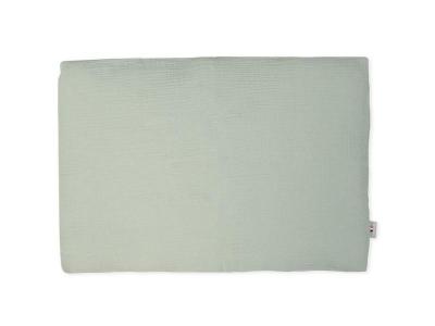 SEVIRA KIDS Taie d'oreiller b&eacute;b&eacute; enfant en gaze de coton vert de gris 60x40 cm