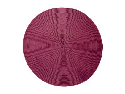 THE DECO FACTORY Tam tam - tapis en coton r&eacute;versible effet cordage prune diam.120