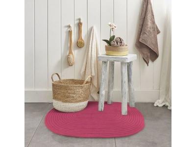THEDECOFACTORY Tapis en coton r&eacute;versible effet cordage rose 50x80