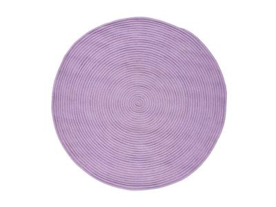 THE DECO FACTORY TAM TAM Tapis rond en coton r&eacute;versible effet cordage diam&egrave;tre 120 cm - Violet