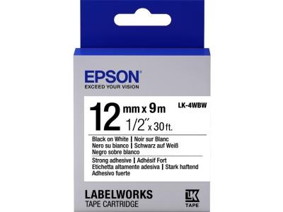 EPSON Ruban LK4WBW - Noir sur blanc  - 12mm