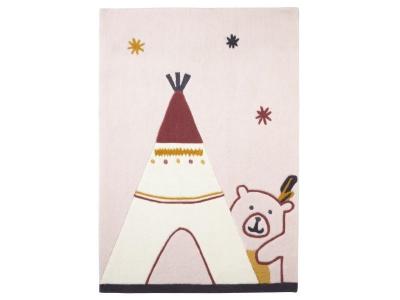 SAUTHON Tapis de chambre enfant Tipi 130x90cm en Acrylique Beige