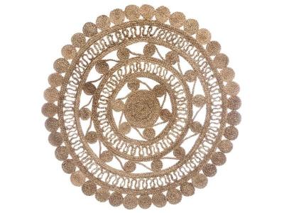ATMOSPHERA Tapis dentel rond en jute Ritual - Diam. 120 - Beige