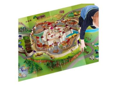 UNAMOURDETAPIS Tapis Enfant 100x140 Rectangle Tiss&eacute; Multicolore Nappe Moyen-age