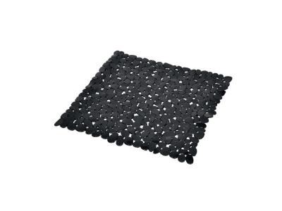 DOUCEUR D INTERIEUR Tapis de fond de douche anti-d&eacute;rapant Galets Noir