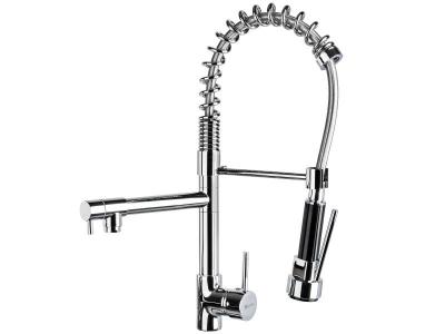 TECTAKE  Robinet de cuisine avec douchette int&eacute;gr&eacute;e et bec d&eacute;port&eacute;