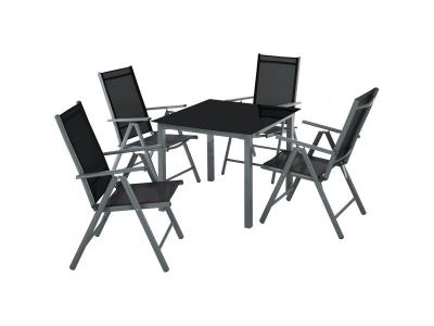 TECTAKE  salon de jardin aluminium 4 places - gris fonc&eacute; 403905