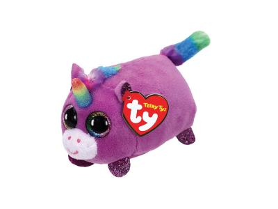 TY - Rosette Unicorn Animal en Peluche, 2005101, Violet, 10 CM
