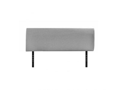 MEUBLETMOI T&ecirc;te de lit 180x60 tissu gris avec 2 barres de fixation m&eacute;tal - PAULA