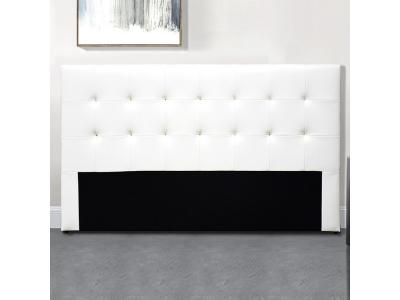 MEUBLER DESIGN T&ecirc;te de lit capitonn&eacute;e simili cuir blanc pitola 160 cm