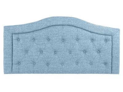 PEGANE Tete de lit capitonnee coloris bleu en polyester / bois - Longueur 145 x profondeur 8 x hauteur 72 cm -- 