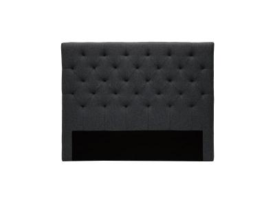 MILIBOO  T&ecirc;te de lit capitonn&eacute;e en Tissu Gris fonc&eacute; L140 cm ENGUERRAND