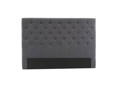 MILIBOO  T&ecirc;te de lit capitonn&eacute;e en tissu gris fonc&eacute; L160 cm ENGUERRAND