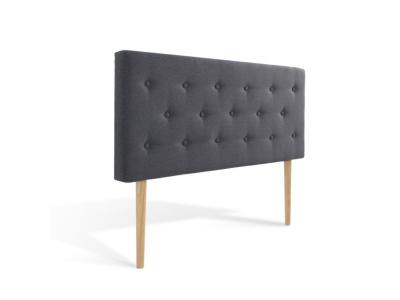 INTENSEDECO T&ecirc;te de lit capitonn&eacute;e Th&eacute;a 140cm Tissu Gris fonc&eacute; - Gris fonc&eacute;