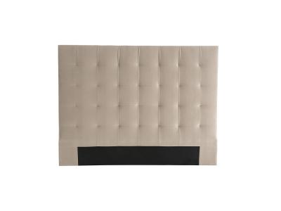 MILIBOO  T&ecirc;te de lit capitonn&eacute;e en Tissu Velours Taupe L160 cm HALCIONA