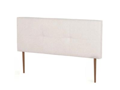 BUDWING  T&ecirc;te de Lit Capitonn&eacute;e 120x160 cm CARMEN Beige   Epasisseur 8 cm  Pieds En Bois