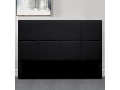 MEUBLER DESIGN T&ecirc;te de lit simili cuir noir lexia 140 cm